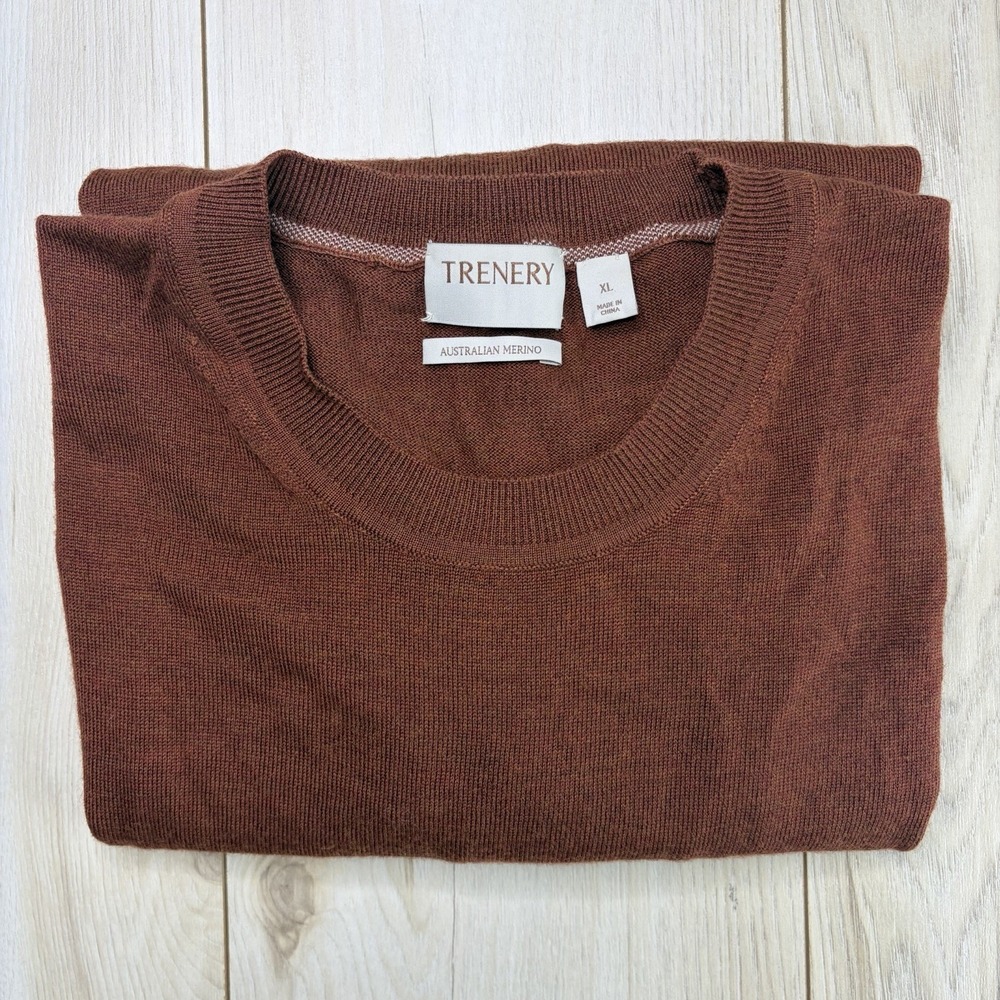 Trenery Jumper Mens XL Extra-Fine Australian Merino Wool Knit Sweatshirt